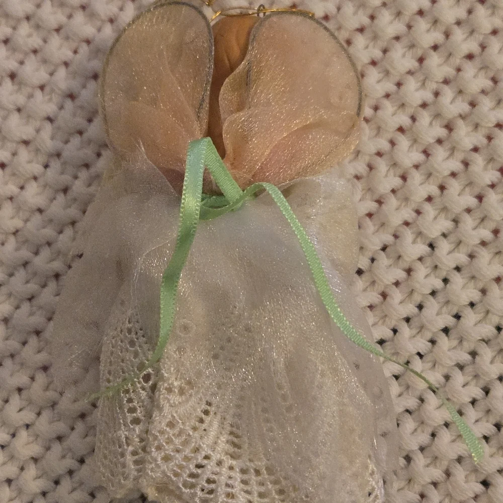 Vintage Kurt Adler Angel Doll Ornament Porcelain Christmas Decor Lace Dress Cute